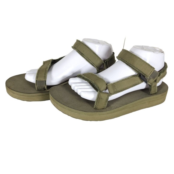 Teva Shoes - Teva Women's Midform Universal US 9 Green Canvas Platform Strappy Sandals